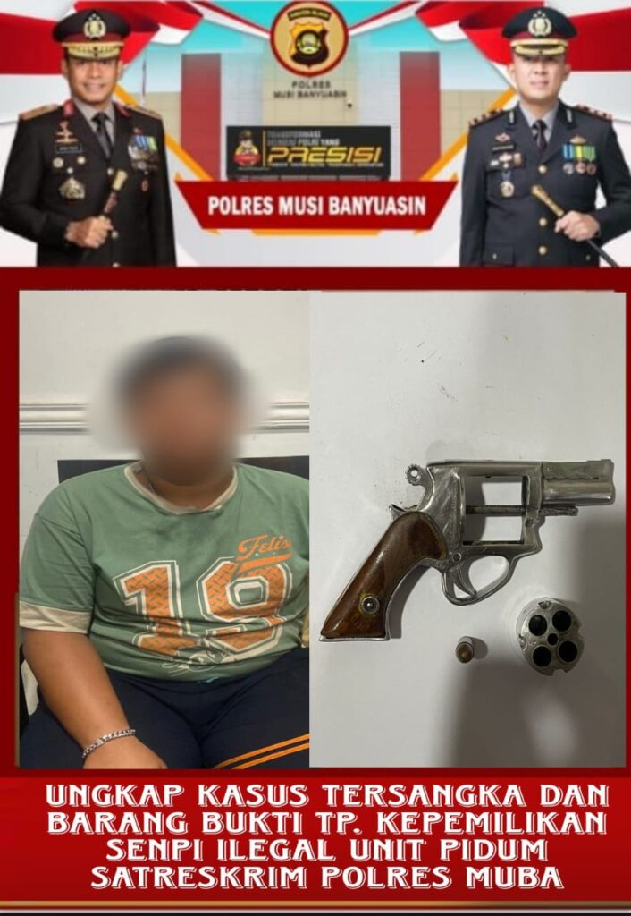 Miliki Senpi ilegal, Warga Desa Teladan Muba Ditangkap Polisi