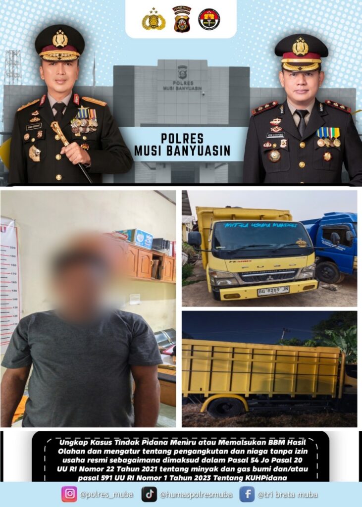 LIMA PENGANGKUT MINYAK CONG BERHASIL DIAMANKAN POLRES MUSI BANYUASIN LIMA PENGANGKUT MINYAK CONG BERHASIL DIAMANKAN POLRES MUSI BANYUASIN