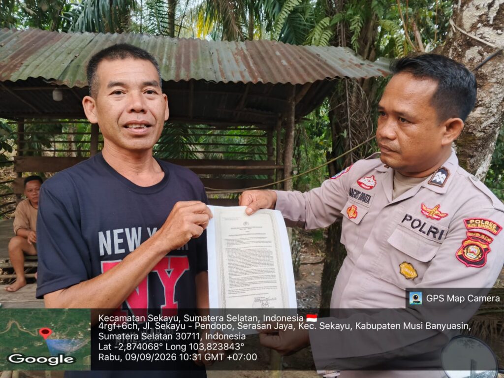 Polsek sekayu melaksanakan himbauan karhutla kepada masyarakat
